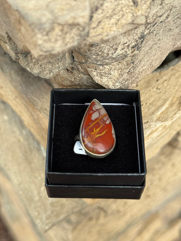 Mookaite Jasper Crystal 925 Sterling Silver Adjustable Ring Size 9-12 From Western Australia - Only 1 Available