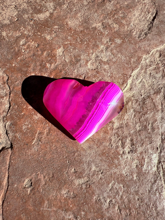 Pink Agate Heart Crystal #5 Reiki Blessed by Queen