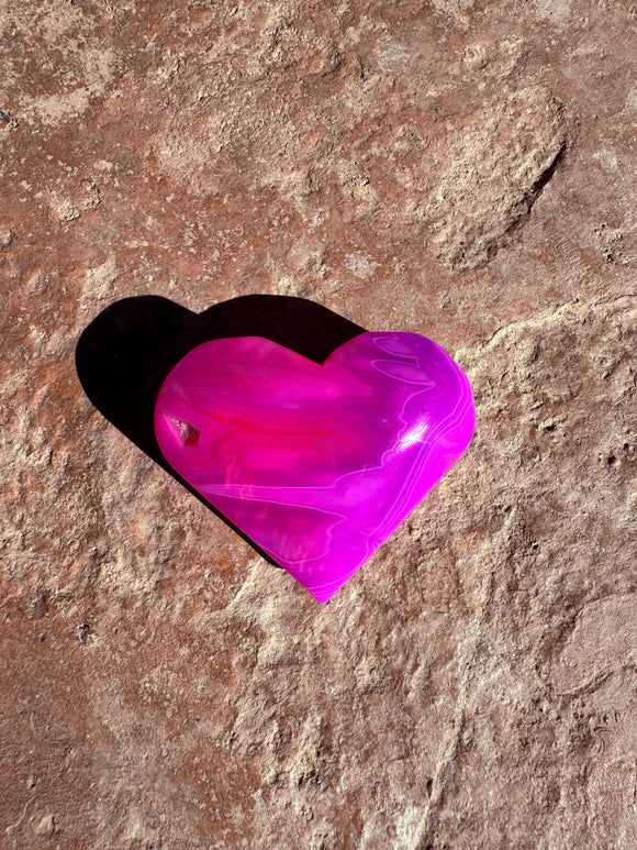 Pink Agate Heart Crystal #4 Reiki Blessed by Queen