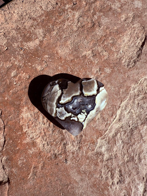 Volcanic Agate Crystal Heart #2 Reiki Blessed by Queen