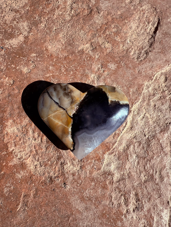 Volcanic Agate Crystal Heart #3 Reiki Blessed by Queen