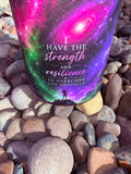 I Have the Strength & Resilience To Overcome Any Obstacle and Crystal Candle Reiki Blessed by Queen