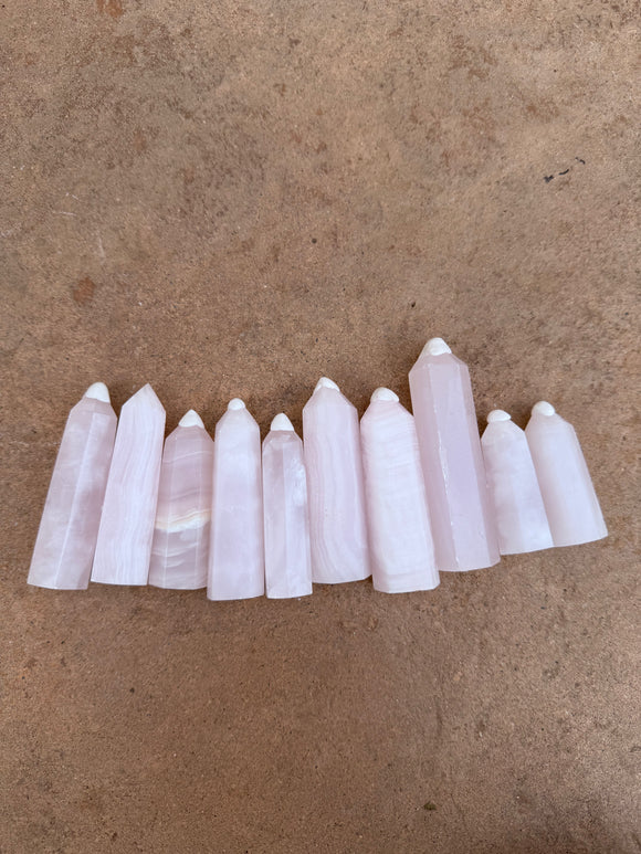 Pink Calcite Tower From Peru