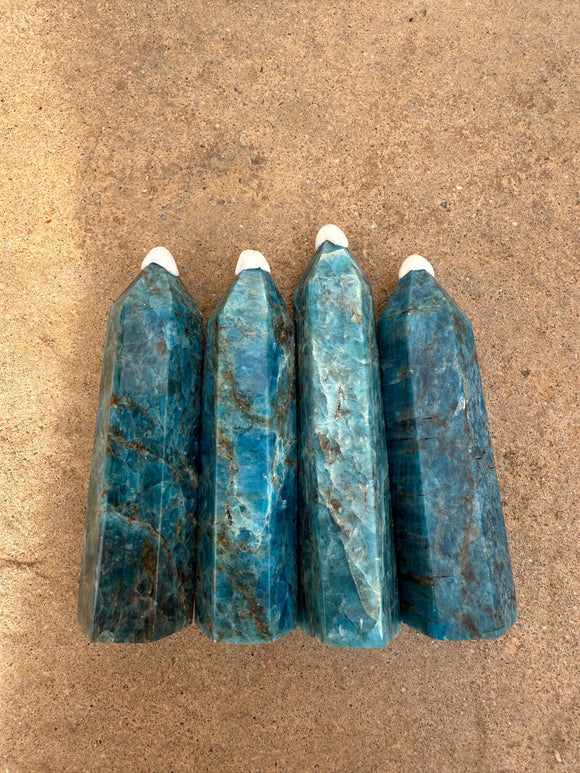 Blue Apatite Tower From Brazil