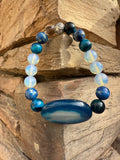 Blue Goddess Crystal Necklace + Bracelet Set