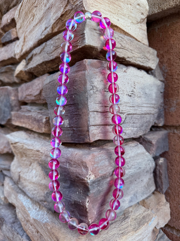 Pink Opalite Crystal Necklace From New Zealand