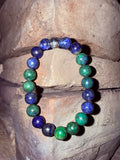Natural Azurite + Chrysocolla Crystal Bracelet Reiki Blessed by Queen Under The 12:12 Portal