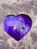 Purple Agate Heart Crystal From Mexico #2 Reiki Blessed by Queen