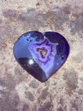 Purple Agate Heart Crystal From Mexico #5 Reiki Blessed by Queen