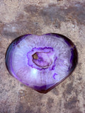 Purple Agate Heart Crystal From Mexico #10 Reiki Blessed by Queen