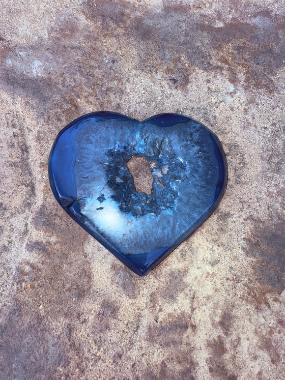 Blue Agate Crystal Heart From Brazil #5 Reiki Blessed by Queen
