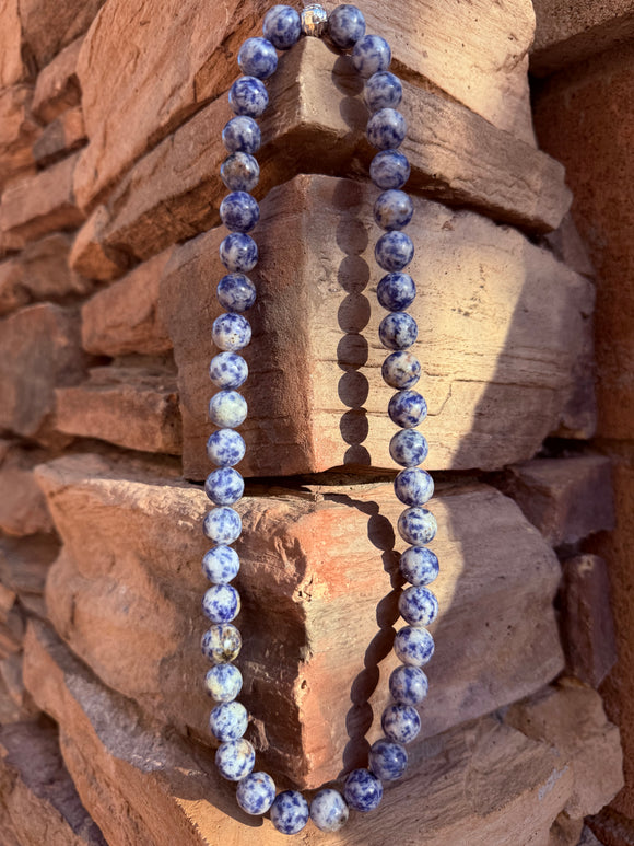 Sodalite Crystal Necklace From Brazil (Jumbo Beads) Reiki Blessed by Queen