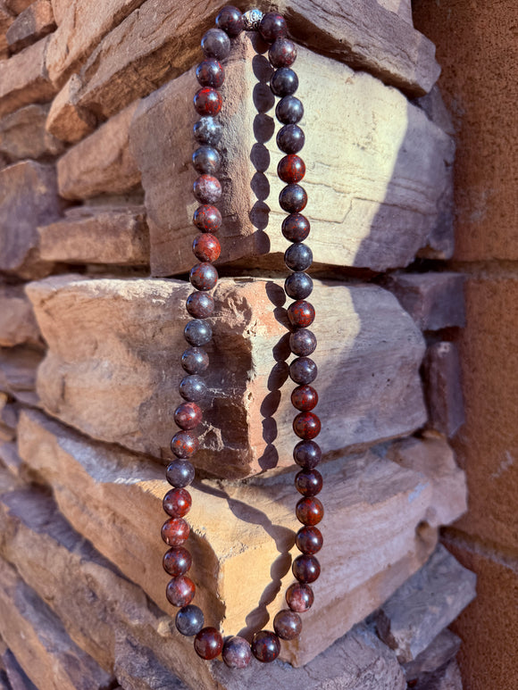 Bloodstone Crystal Necklace From Australia (Jumbo Beads) Reiki Blessed by Queen