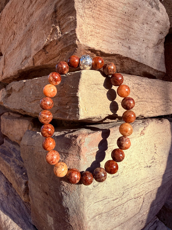 Landscape Jasper Crystal Bracelet From Brazil (Small Beads) Reiki Blessed by Queen