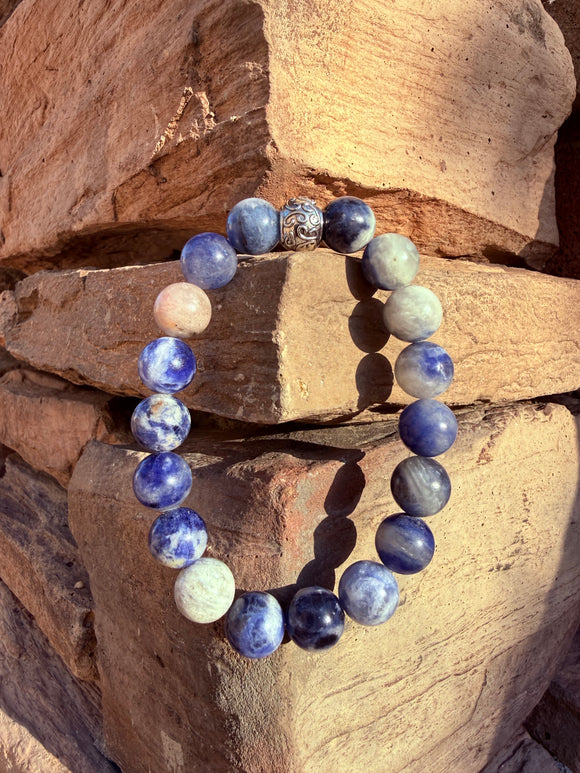 Sodalite Crystal Bracelet From Brazil Reiki Blessed by Queen