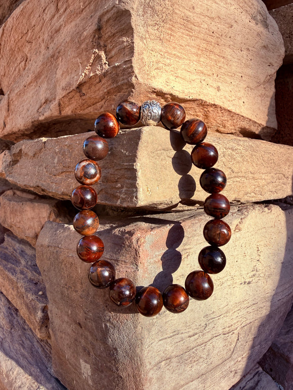 Red Tiger's Eye Crystal Bracelet From Australia Reiki Blessed by Queen