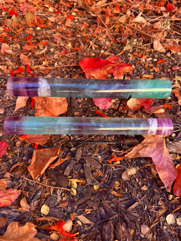 Rainbow Fluorite Bracelet Stand (Double) From Mexico Reiki Blessed by Queen