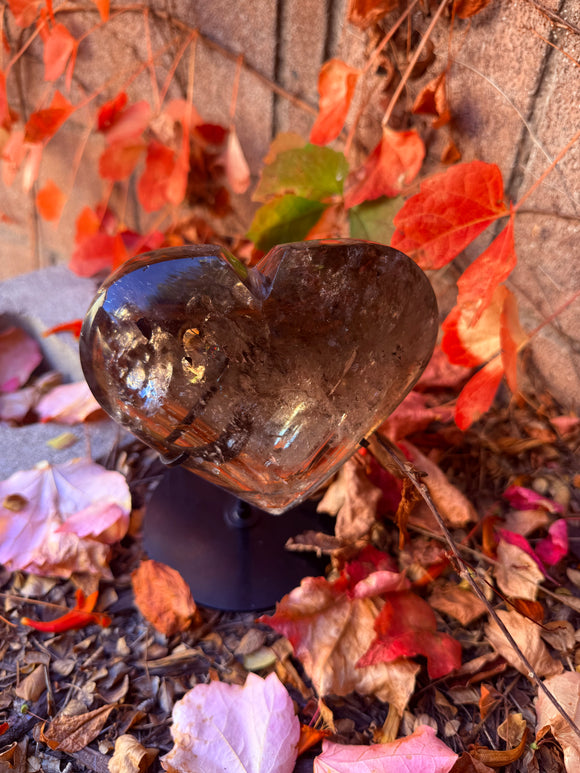 Smoky Quart Heart Crystal From Brazil Reiki Blessed by Queen