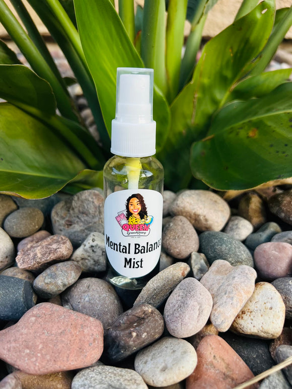 Mental Balance Mist infused with Black Obsidian Crystals, Therapeutic Essential Oils, Moon Water & Reiki blessed by Queen - Pick Your Size