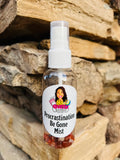 Procrastination Be Gone Mist infused with Carnelian, Therapeutic Essential Oils, Full Moon Water & Reiki blessed by Queen - Pick Your Size