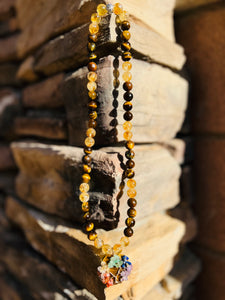 Tiger's Eye & Citrine Tree of Life Necklace - Only 1 Available