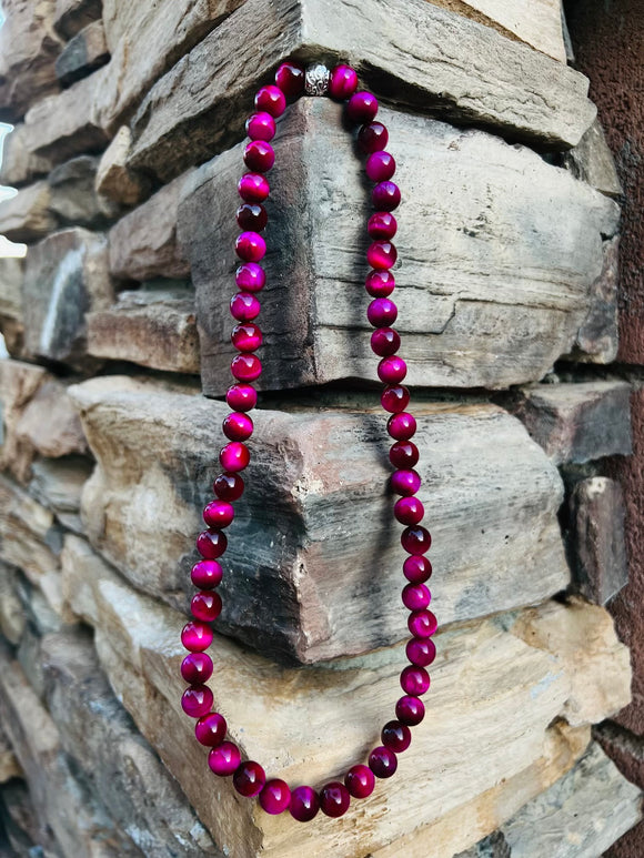 Pink Tiger's Eye Crystal Necklace - Only 1 Available