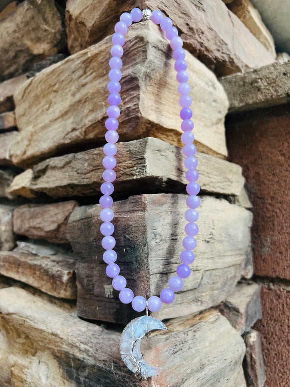 Opalite & Grape Agate Crystal Necklace - Only 1 Available