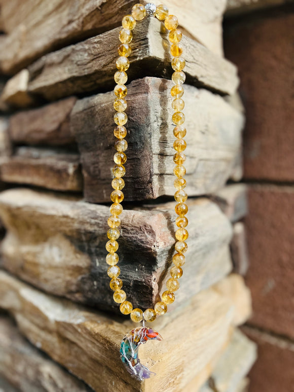7 Chakras & Citrine Crystal Necklace - Only 1 Available