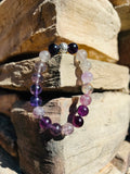 Purple Fluorite Crystal Bracelet From Morocco