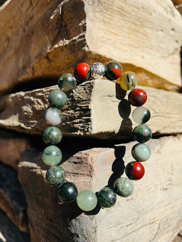 African Bloodstone Crystal Bracelet From South Africa