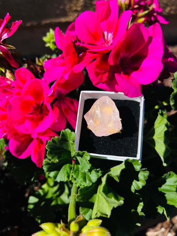 Rose Quartz Crystal Adjustable Ring #1B From Brazil - Only 1 Available