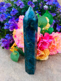 Blue Apatite Crystal Tower From Brazil #2 Reiki blessed by Queen - Only 1 Available