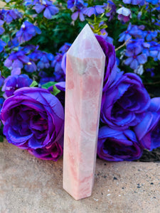 Pink Opal Crystal Tower From Peru #3 Reiki blessed by Queen - Only 1 Available