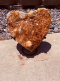 Citrine "Abundance & Prosperity" Druzy Crystal Heart #6 From Brazil Moonlight Reiki Blessed by Queen