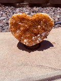 Citrine "Abundance & Prosperity" Druzy Crystal Heart #1 From Brazil Moonlight Reiki Blessed by Queen
