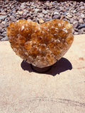 Citrine "Abundance & Prosperity" Druzy Crystal Heart #5 From Brazil Moonlight Reiki Blessed by Queen