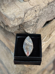 Brecciated Jasper Crystal 925 Sterling Silver Adjustable Ring Size 9-12 From Madagascar - Only 1 Available