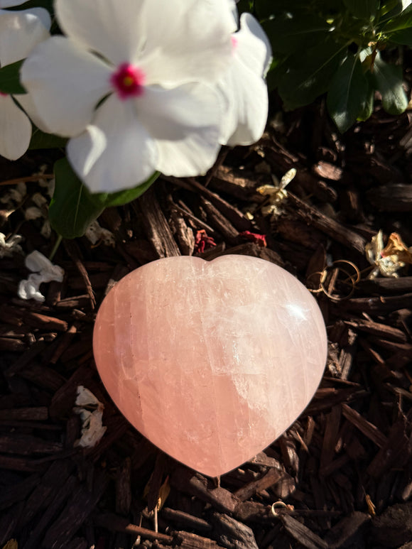 Rose Quartz Crystal Heart #2 From Brazil - Only 1 Available