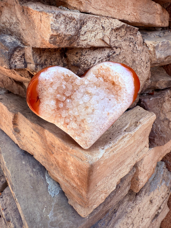 Carnelian Crystal Heart From Madagascar #2 Charged Under the New Moon in Cancer & Jupiter Cazimi 6/25/25