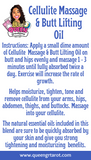 Cellulite Massage & Butt Lifting Oil infused with Blue Apatite crystals, Therapeutic Essential Oils & Reiki blessed by Queen