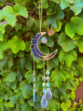 Lapis Lazuli & Agate Moon Suncatcher Reiki Blessed by Queen