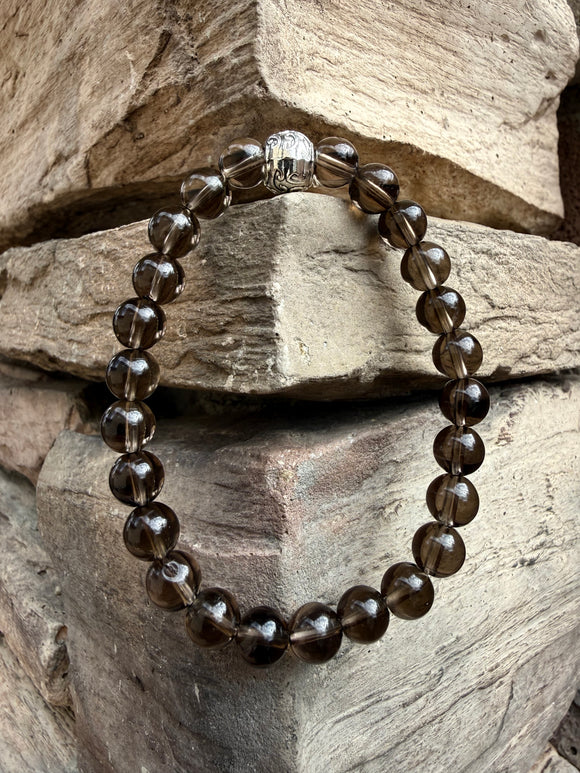 Smoky Quartz Crystal Bracelet From Brazil (Small Beads) Reiki Blessed by Queen