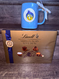 Pixar Inside Out Joy "Let's Do This" Mug & Lindt Swiss Luxury Selection Candy Box