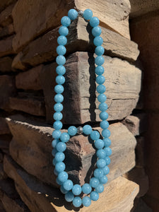 Aquamarine Crystal Necklace & Bracelet (Jumbo Beads) Charged Under The 4/4 Portal