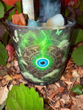 Green Evil Eye Crystal Candle Reiki Blessed by Queen