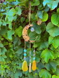 Citrine & Yellow Agate Moon Suncatcher Reiki Blessed by Queen
