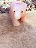 Rose Quartz Crystal Bear From Brazil Moonlight Reiki Blessed by Queen