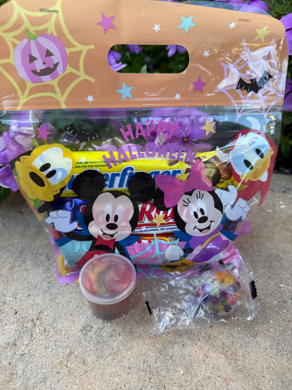 Happy Halloween Disney Bag With 4 Candy Bars, Slime & Stress Ball Bundle