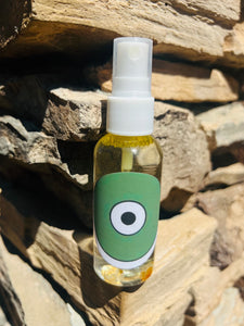 Green Evil Eye Mist infused Citrine, Therapeutic Essential Oils, Moon Water & Reiki blessed by Queen - Pick Your Size