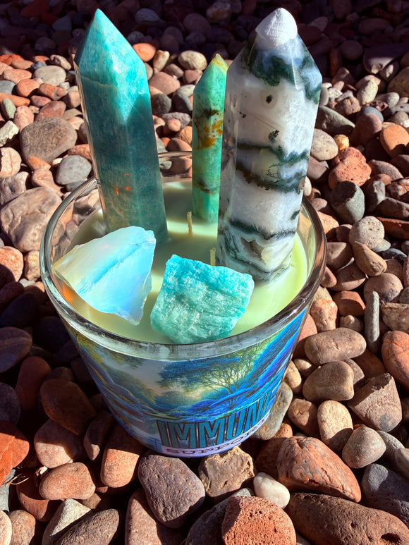 Immune Support Crystal Candle Reiki Blessed by Queen